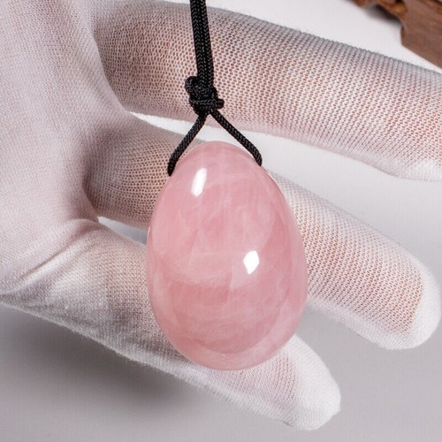 3PCS Drilled Natural Rose Quartz Yoni Egg Crystal Gemstone Shperes - Picture 6 of 13