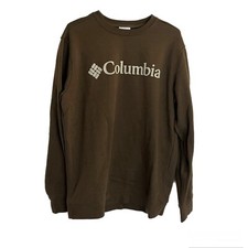 Columbia Olive Green Logo Athletic Crew Neck Pullover Sweater Large Loungewear