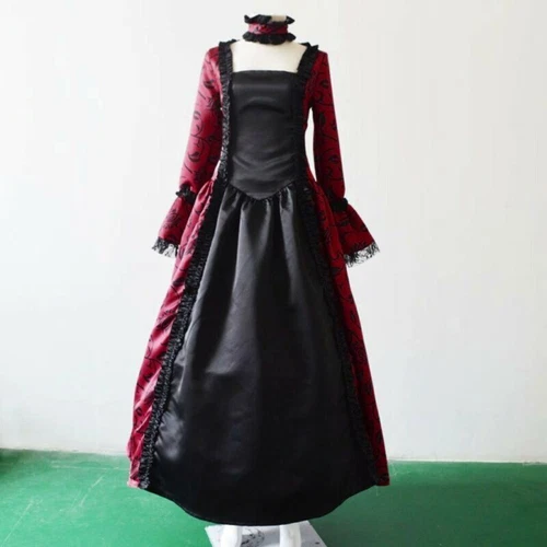 Hot Retro Damen Mittelalter Viktorianisches Kleid Kostüm Party Renaissance Kleid - Picture 7 of 30