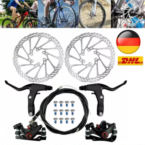 Fahrrad Scheibenbremse Set Mechanische Vorne Hinten MTB Bremse Bremsbeläge Kabel - Bild 2 von 24