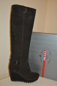prada suede knee boots