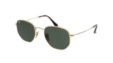 RAY-BAN Sunglasses HEXAGONAL RB 3548-N 001 51-21 Gold Frames G-15 Green Lens