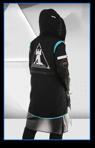 Anime Arknights Doctor Party Cosplay Full Set Mid-length Coat Jacket Windbreaker - Picture 4 of 13