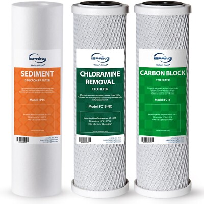 iSpring F3-NC 6-Month Prefilter Replacement Supply Filter Cartridge Pack Set