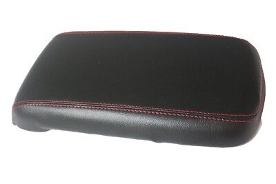 Fits 15-19 GMC Canyon Synthetic Leather Center Console Cover with Red Stitch