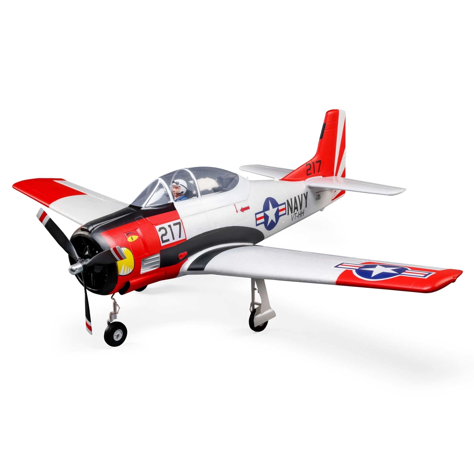 E-flite RC Airplane T-28 Trojan 1&period;2m BNF Basic Transmitter Battery and Charge&period;&period;&period;