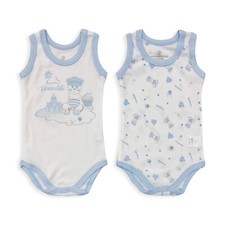 Coppia Body americano neonato in cotone bimbo giromanica Nazareno Gabrielli 5002