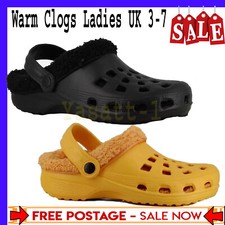 Warm Clogs adult Womens Ladies Crocs Work Slipper Clog Slip Shoes UK Size 3-7