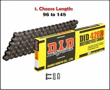 D.I.D DID 428 Standard Non-sealed Natural Drive Chain w/ Clip Master Link
