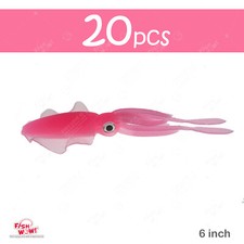 20pcs 6' Fish WOW! Pink Fishing Chase Squid Skirt Real-like Octopus lure 3D eye