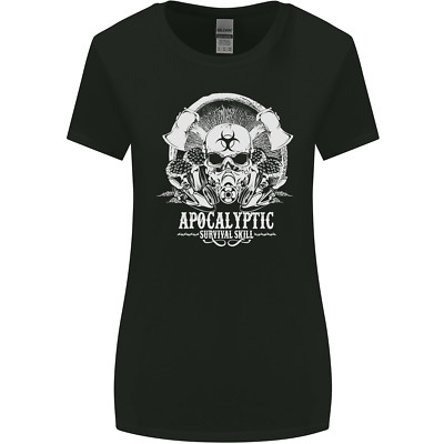 Apocalyptic Survival Skill Skull Gaming Womens Wider Cut T-Shirt