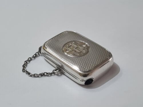 Victorian Thomas Johnson II Solid Silver Combination Vesta Case Wick Holder 1883