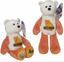 Coin Bear 4 GEORGIA Collectible 9" State New Coin Plush Bear Ltd Treasures A1 
