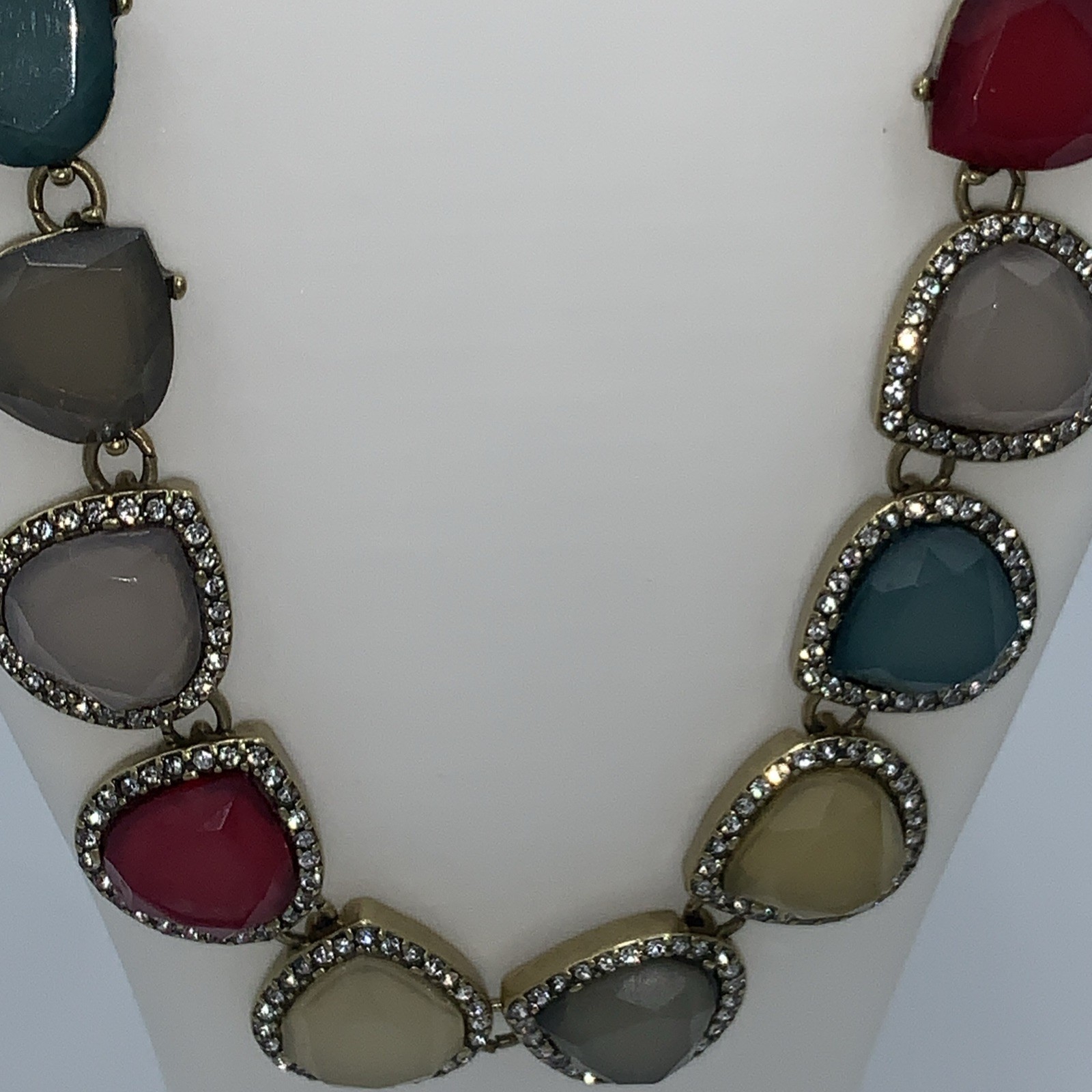 Chunky Multi-Color Resin Statement Bib Necklace G… - image 8