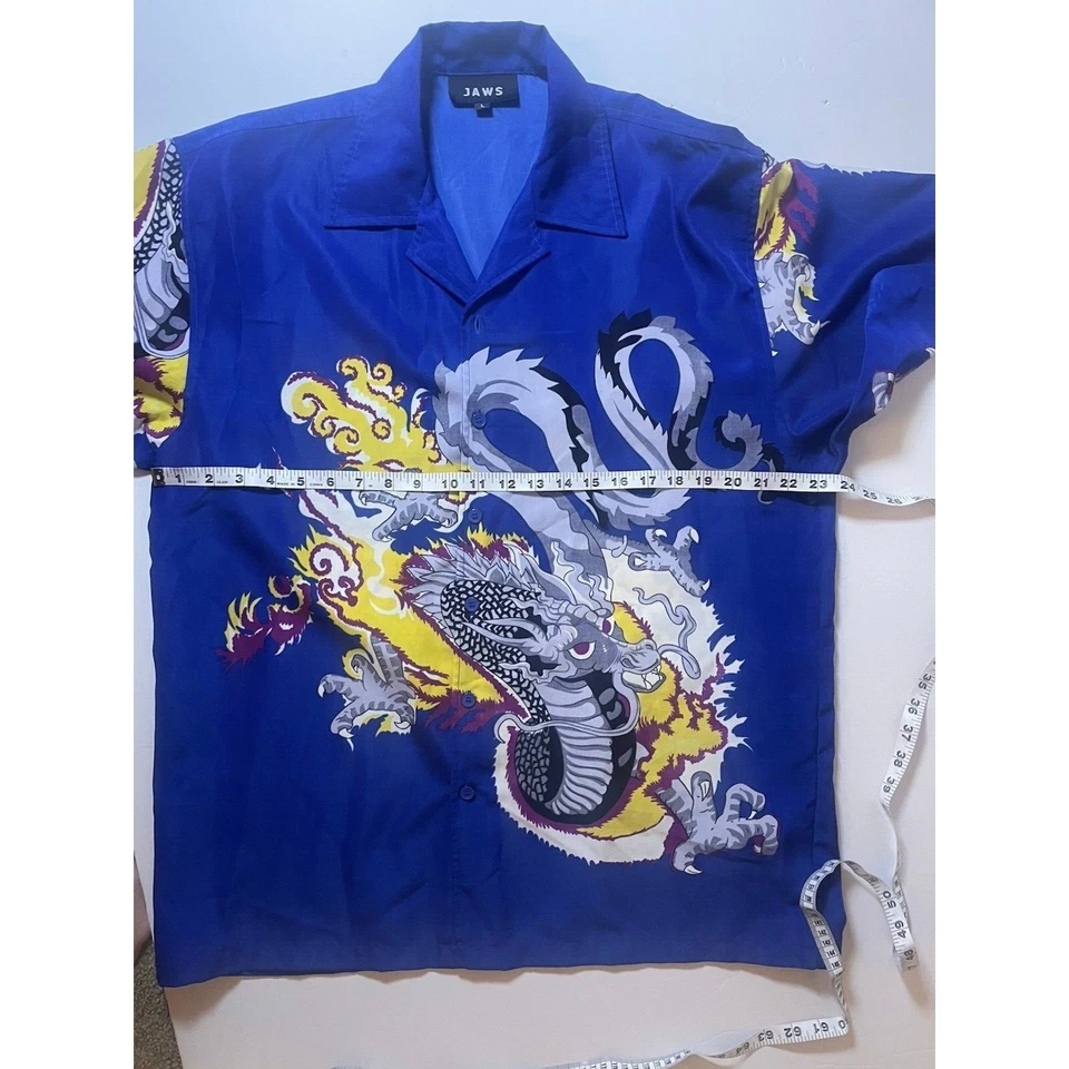 JAWS Dragon Tattoo Shirt Tokyo Drift Style 90s Y2K Post Malone Vibes Men’s L - Image 4 of 4