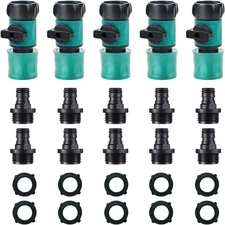 Hose Shut off Valve - Garden Hose Connectors, 5PCS Hose Quick Connector with Val