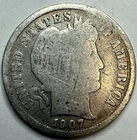 1907 Barber Silver Dime Exact Coin Imaged #BAR213