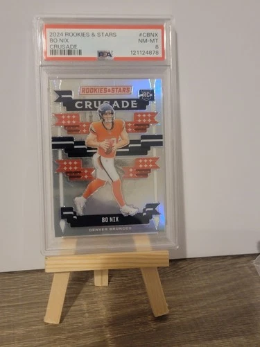 2024 Panini Rookies & Stars Crusade Silver Bo Nix C-BNX Rookie PSA 8