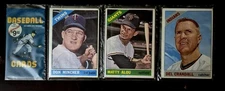 1966 Baseball Rack Pack 15 Topps baseball Cards. Matty Alou Don Mincher Crandall