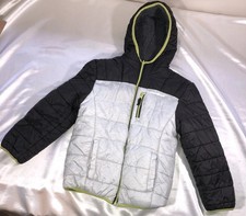 Eddie Bauer Coat Puffer Sherpa Lined Reversible Hood Boys Size S 7/8