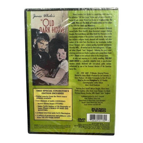 The Old Dark House (DVD, 1999) Boris Karloff Kino Classic Horror Rare OOP - Imagen 3 de 3
