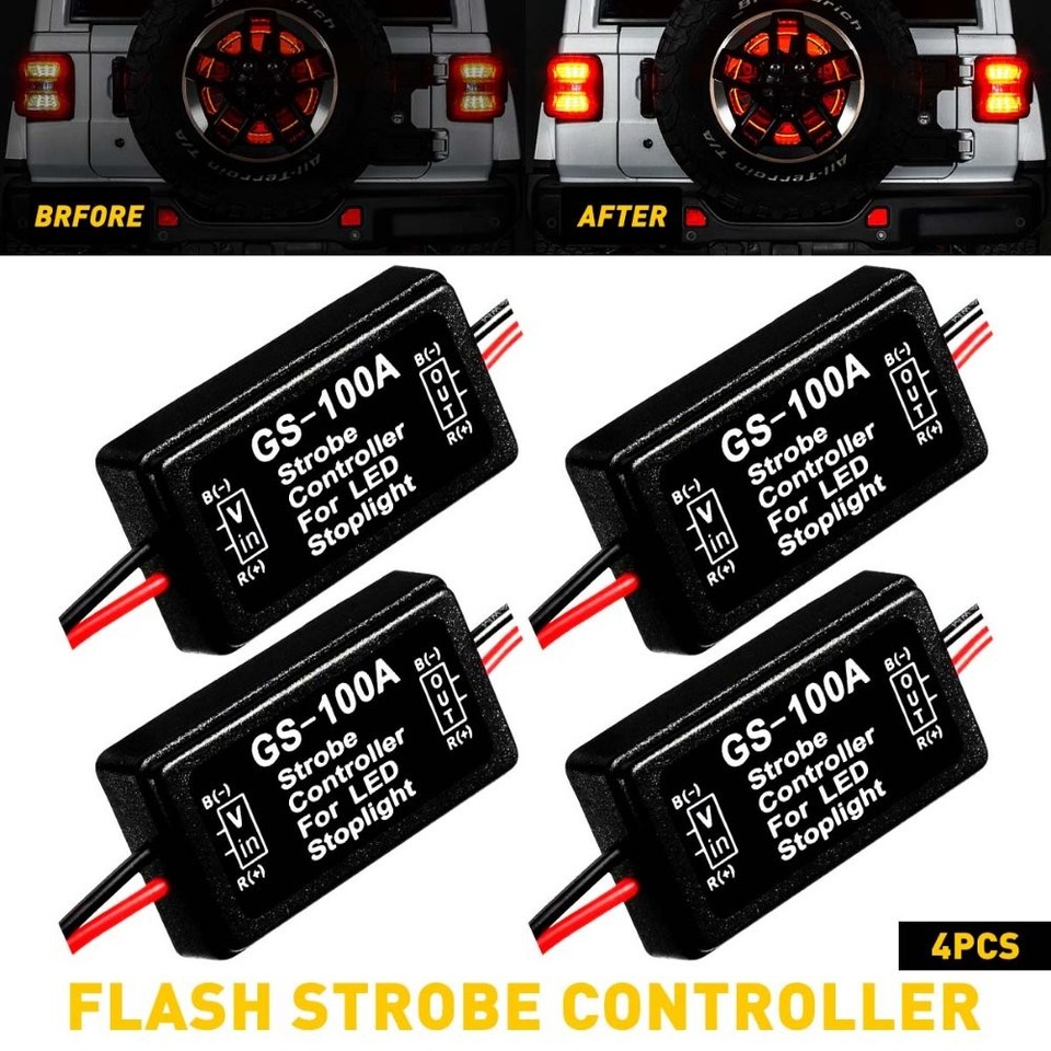 12V GS-100A LED Brake Stop Tail Light Flash Strobe Module Controller ...