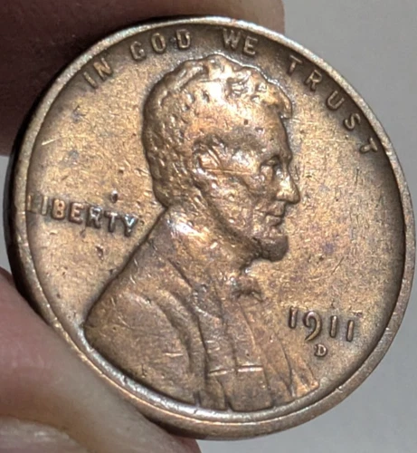 1911D LINCOLN WHEAT PENNY AU Red Brown from Collection