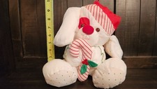 Fisher Price Puffalump Christmas Puppy Holding Candy Cane 11"