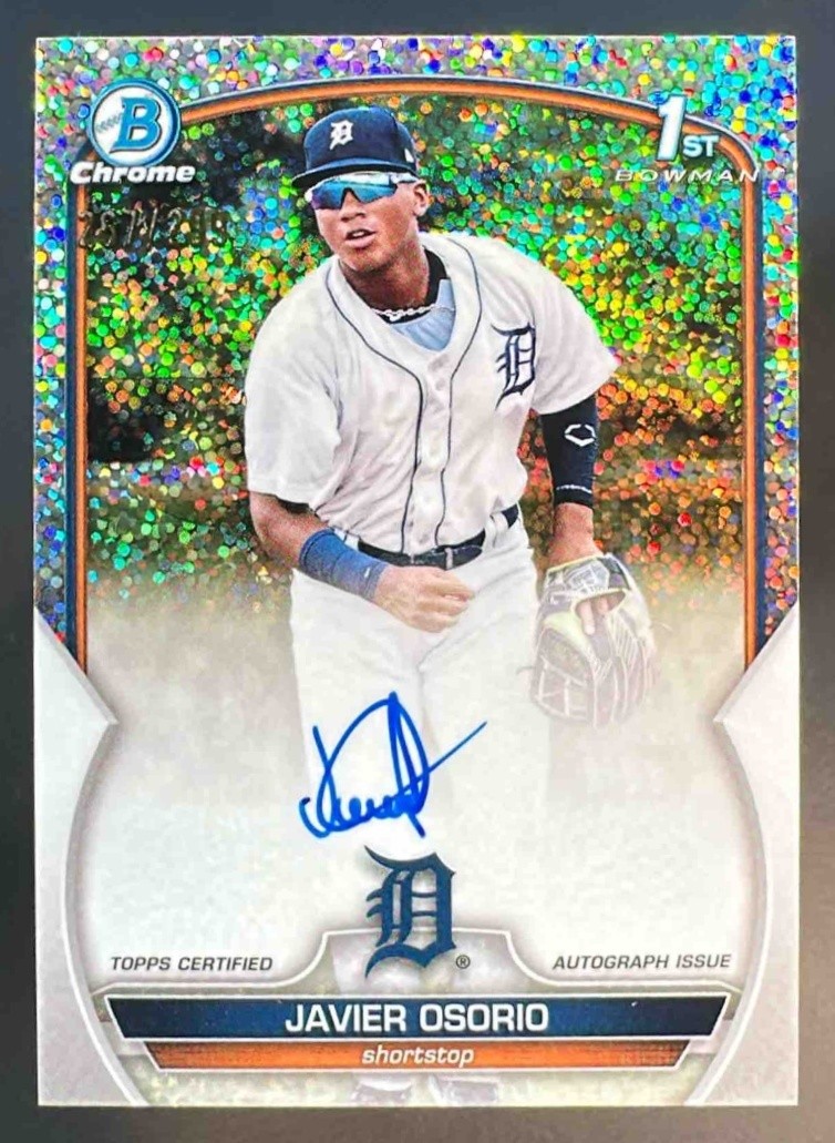 2023 Bowman Chrome Javier Osorio Auto Speckle Refractor /299 #CPA-JO 1st Bowman