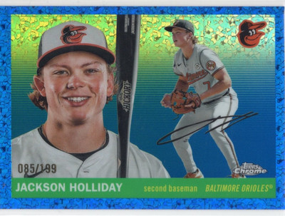 2025 Topps Chrome Platinum - Jackson Holliday Blue Mini Diamonds /199 #67 Oriole