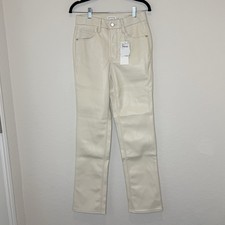 GOOD AMERICAN Better Than Leather Good Icon Pants Bone Cream Womens Sz 6/28 175