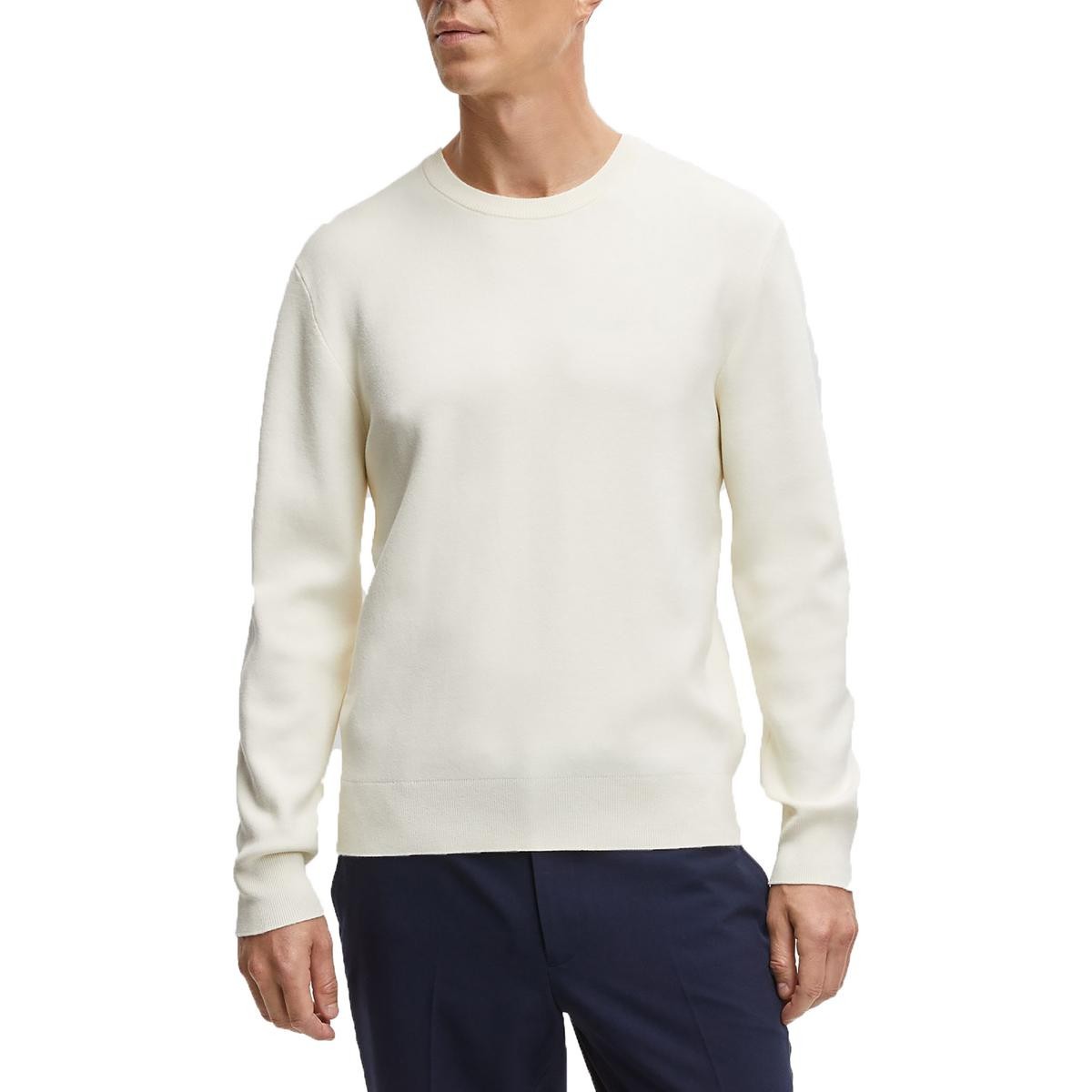 Mode of One Мужской удобный пуловер с круглым вырезом цвета слоновой кости свитер для отдыха XL BHFO 8433 6890₽