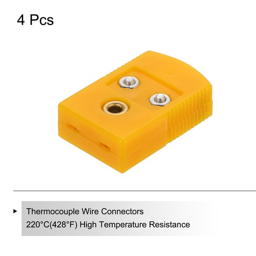4pcs K Type Thermocouple Wire Connectors Female Plug Adapter Temperature 120°C - Afbeelding 3 van 6