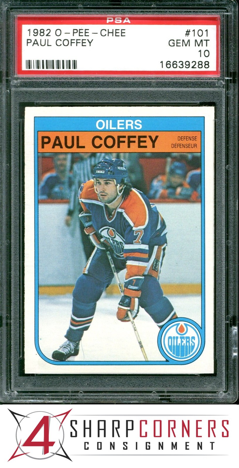 1982 O-PEE-CHEE #101 PAUL COFFEY OILERS HOF PSA 10