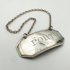 IRISH GEORGIAN PORT DECANTER LABEL STERLING SILVER DUBLIN c1810 JOHN TOWNSEND