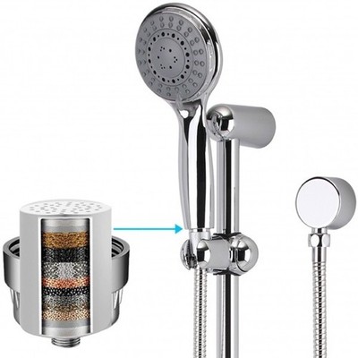 3 Function Premium Shower filter + hose and header wall bracket set SF650WF