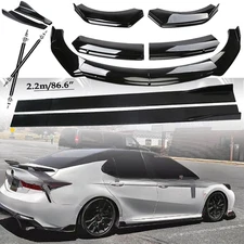 Front Bumper Lip Spoiler Side Skirts Rear Glossy Black For Camry SE XSE 2018-20