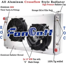 3 Row Radiator Shroud Fan For Chevy/GMC C/K 2500 3500 Series 6.5L V8 1992&1993