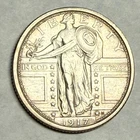 1917 type 1 STANDING LIBERTY silver quarter. UNC, near full head, cleaned. #2nd1