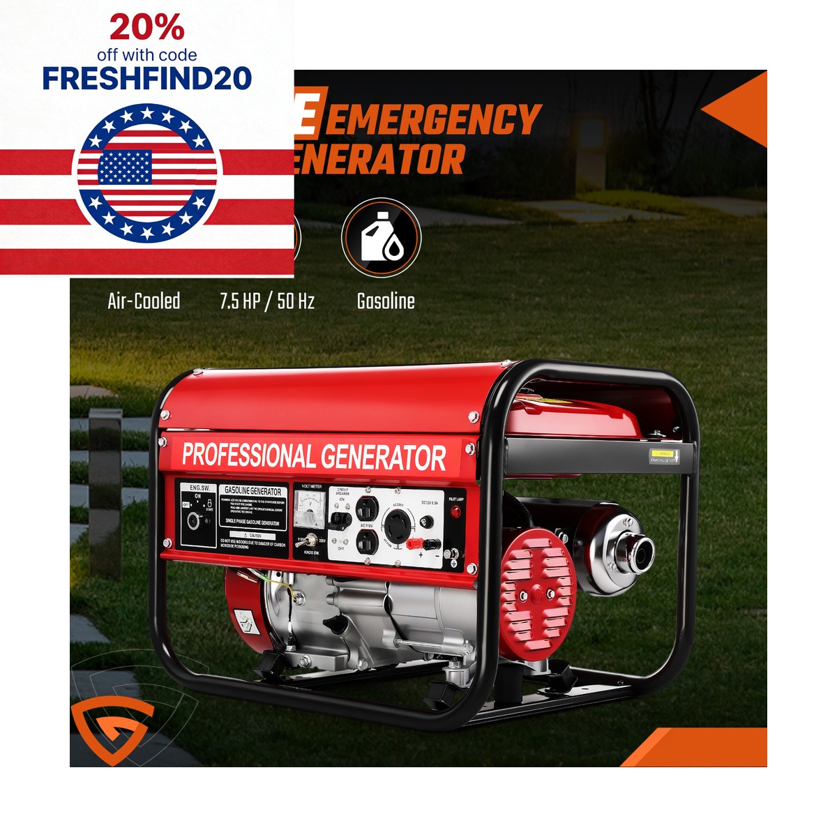 Gas Powered Quiet For Home Backup Construction