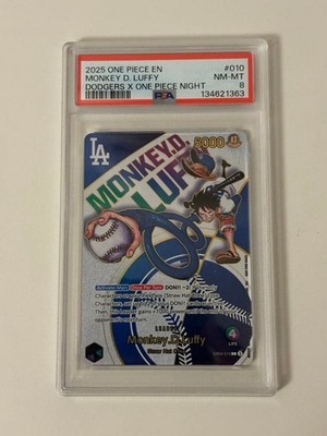 PSA 8 One Piece Promo Dodgers Night #010 Luffy Straw Hat Stadium