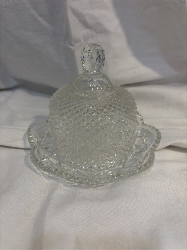 Vintage Avon Covered Glass Butter Dish