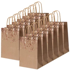 18 Pieces Paper Bags Bronzing Kraft Bag Hen Party Bags 6.3 x 3.1 x 8.6 Inch B...