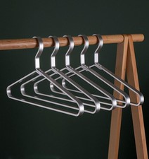 6 Pack Premium Matte Silver Aluminum Coat Hangers 17.7 Heavy Duty Metal Shirt
