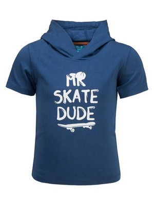 Blaues Lief Skate-Kapuzen-T-Shirt für Jungen