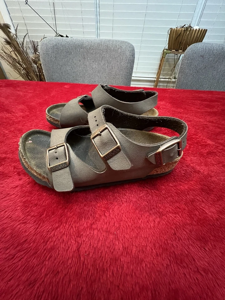 Birkenstock Milano Niños Talla 30EU Marrón Cuero Corcho Sandalias Zapatos Foto 4 de 4