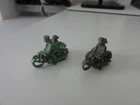 Wiking HO 750 Two Motorcyclists with Sidecar Fluorescent Green & Dust Grey, Faulty