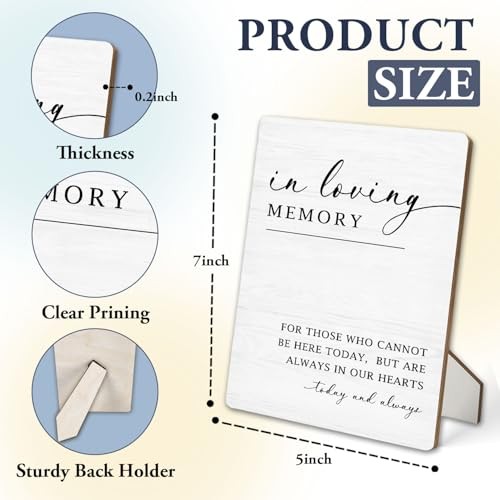 как выглядит Wedding Memorial Sign In Loving Memory Wooden Stand Sign, 5"X7" White 04 фото