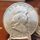 1950 D Franklin Half Dollar - 90% Silver AU
