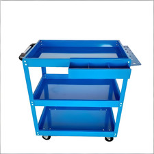 3 Layer Rolling Tool Cart Workshop Utility Storage Trolley With Parts Box